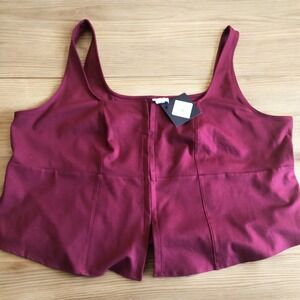 Ava & Viv Burgundy Peplum‎ Tank Top Sleeveless Blouse Plus Size 4X NWT